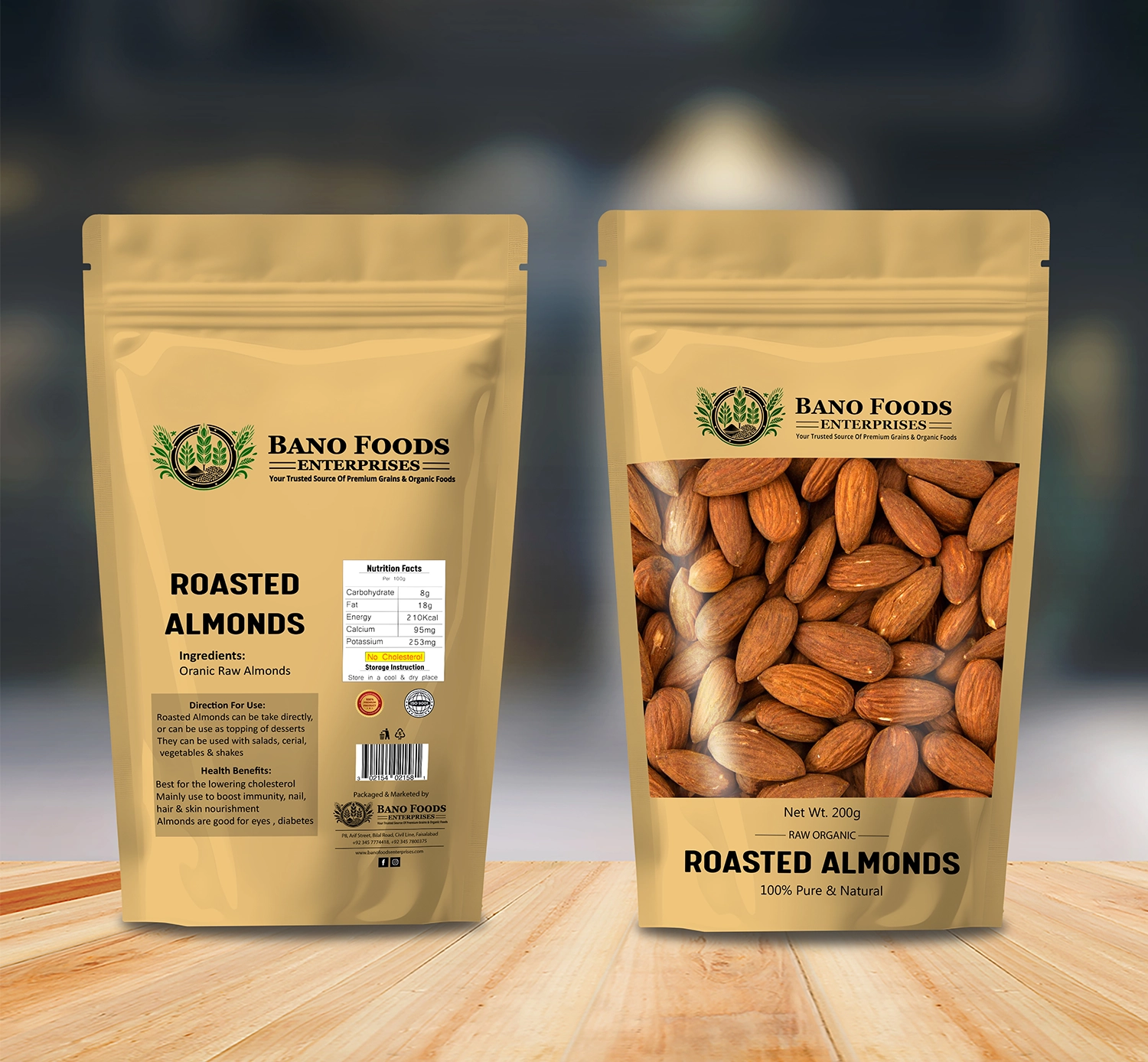 Bano Roasted Almonds 500g - Image 2